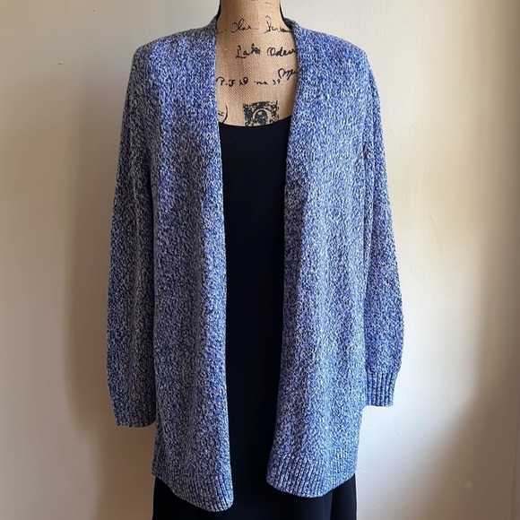 Lane Bryant open front marked over piece duster blue cardigan 10/12 - Picture 11 of 15